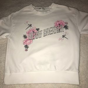 Forever 21 White “Heart Breaker” Sweatshirt